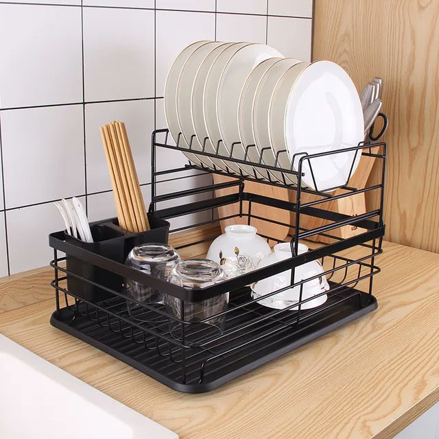 Elevate Your Kitchen Organization with Little Happy Home's Black Dish Rack - Where Style Meets Function! 🍽️✨ Check out our website to get yours delivered directly to you! littlehappyhome.com/product/black-… #LittleHappyHome #KitchenOrganization #DishRackGoals #CutleryStorage #Kitchen