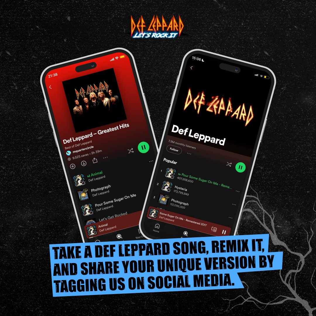DLletsrockit's tweet photo. Take a Def Leppard song, remix it, and share your unique version by tagging us on social media. We’ll feature some of the best submissions!. Let the rock remix revolution begin! 🎶🤘
#RemixChallenge #DefLeppard #DefLeppardFan #rock #gamer #match3game #gamerlife #musiclover https://t.co/x9qgtGqAho