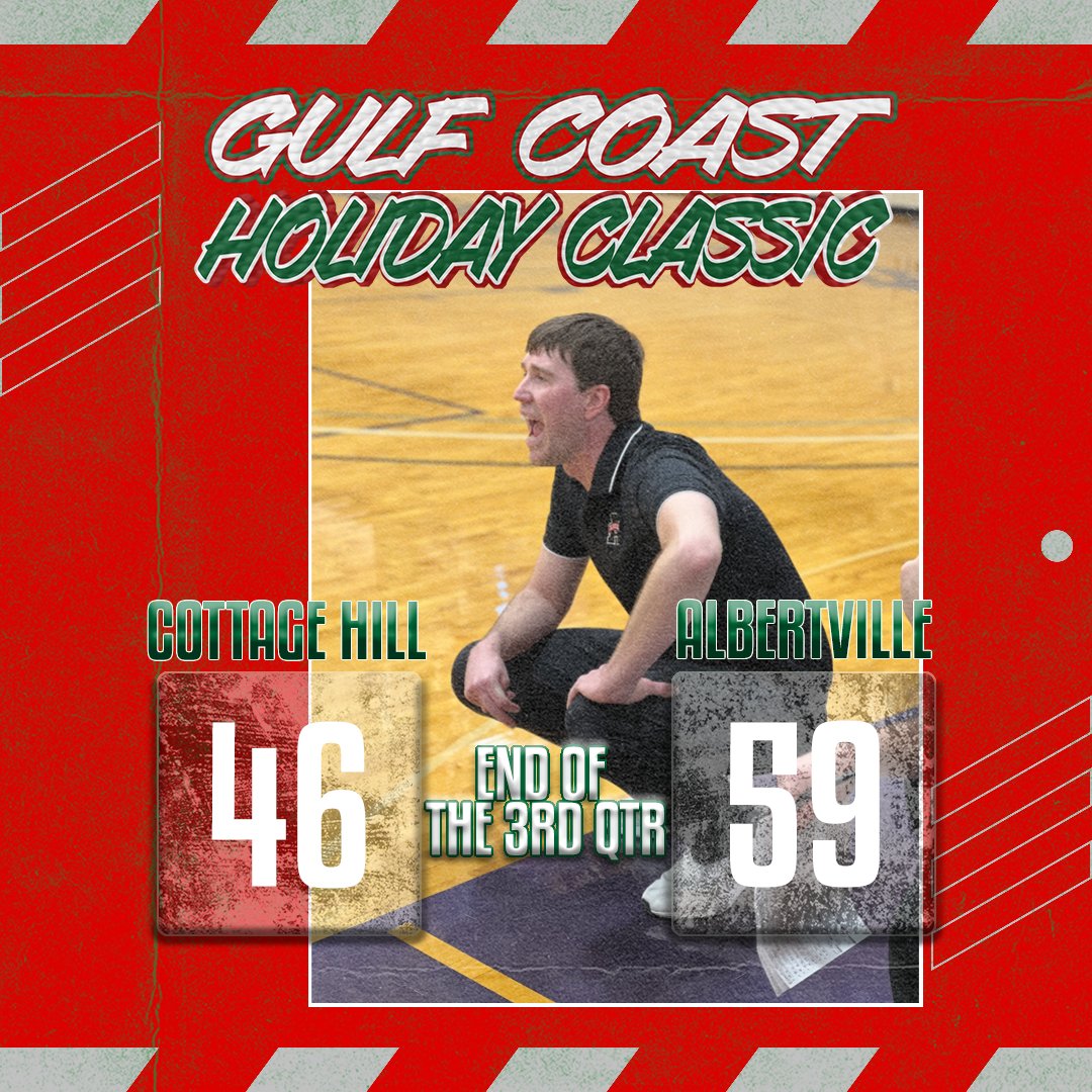 TheGCHC's tweet photo. Albertville (AL) is filling it up from three. It may be raining in the gym. They're up 13 on Cottage Hill Christian (AL). #RedBracket #TheGCHC https://t.co/o2Yi1IkusF