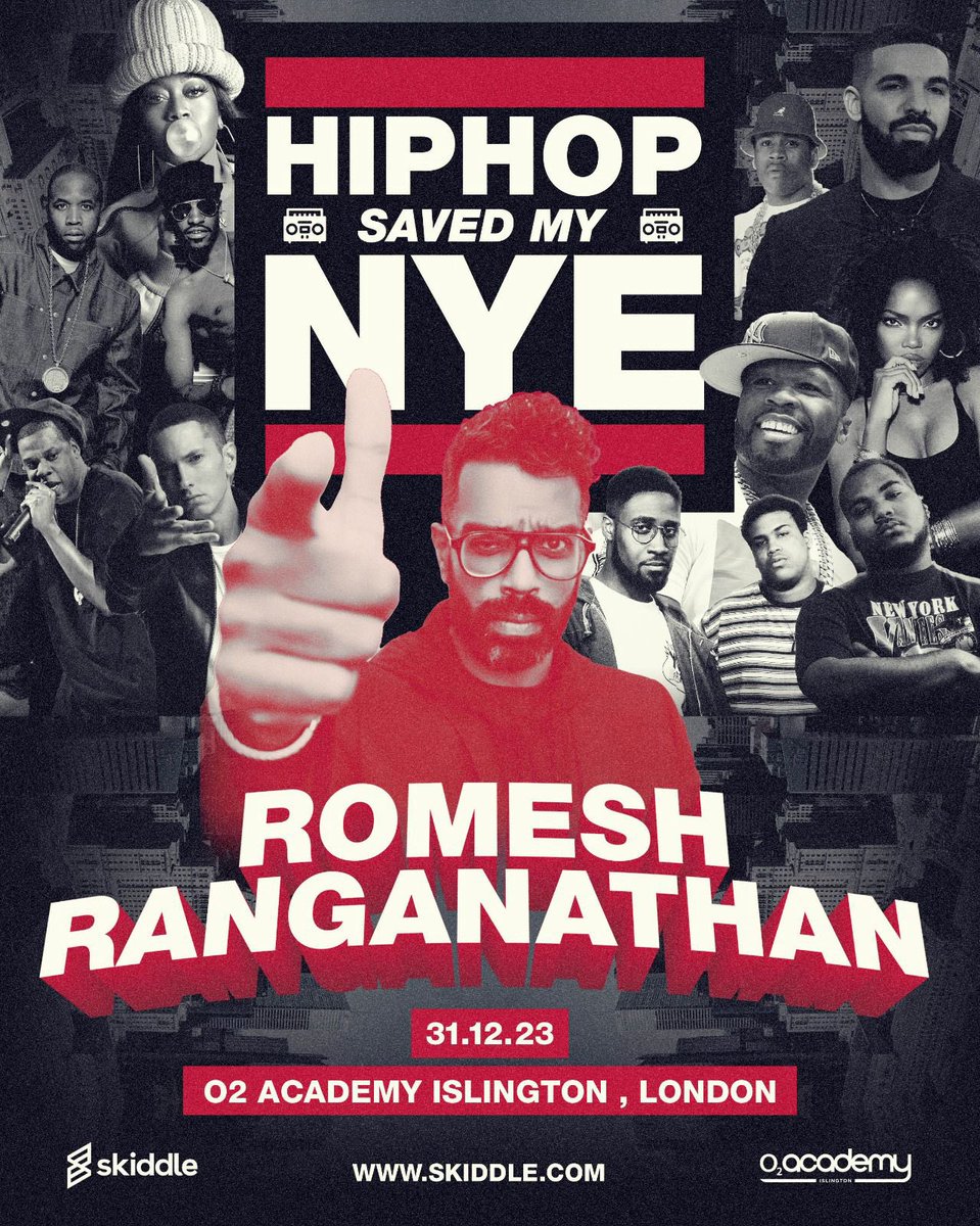 Im excited to be bringing in the New Year DJing for Romesh Ranganathan alongside my fave DJ @Martin2Smoove at the O2 Academy 🔥 This is gonna be a banging event 🙏