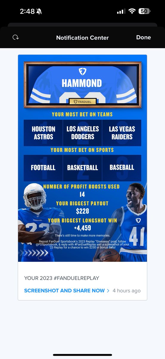 Michaellllll54's tweet photo. @FDSportsbook #FanDuelReplay https://t.co/FSWLQQdOPS