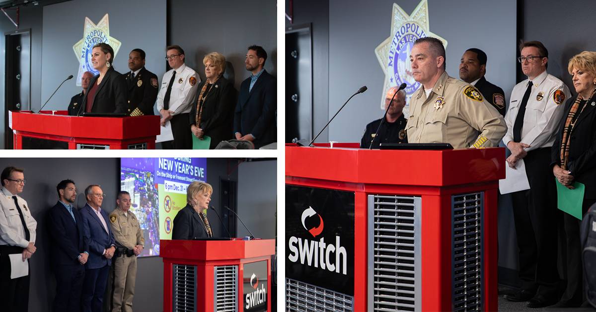 Switch SVP of Sustainability, Alise Porto participated in the @LVMPD press conference where public officials discussed upcoming #NYE2023 celebrations.