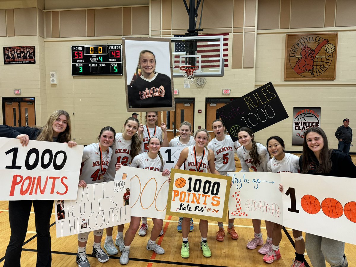 Congratulations to senior guard Kate Rule on scoring her 1,000th career point today in a championship game win over Warren! <a href="/dhpreps/">Daily Herald Preps</a> <a href="/District128/">District 128</a> <a href="/Go_LHS_Wildcats/">LHS Athletics</a> <a href="/ChiTribPreps/">Chicago Tribune High School Sports</a> <a href="/suntimes_preps/">Sun-Times Preps</a> <a href="/newssun/">Lake County News-Sun</a>