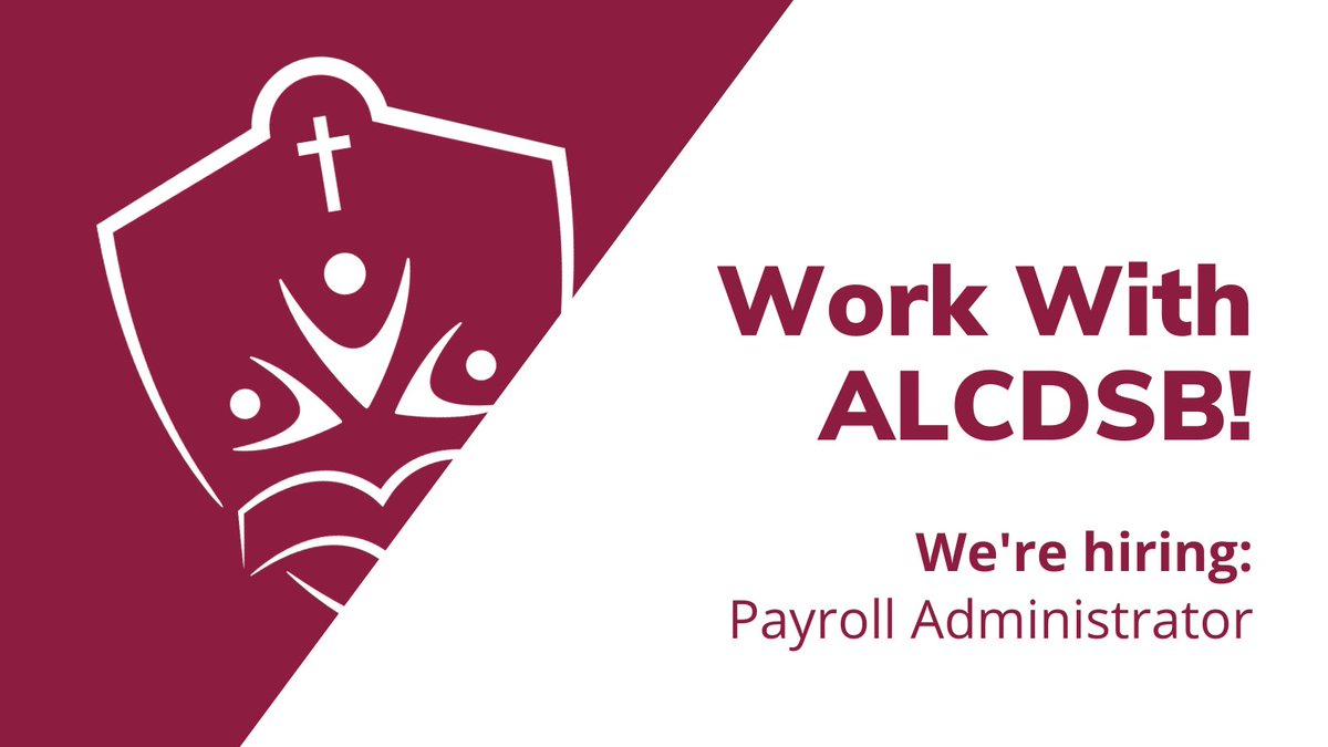 The ALCDSB is #hiring a Payroll Administrator. This permanent full-time position posting closes Jan. 8 at 4 p.m. Apply now: alcdsb.on.ca/Careers/Lists/…
#ChooseALCDSB