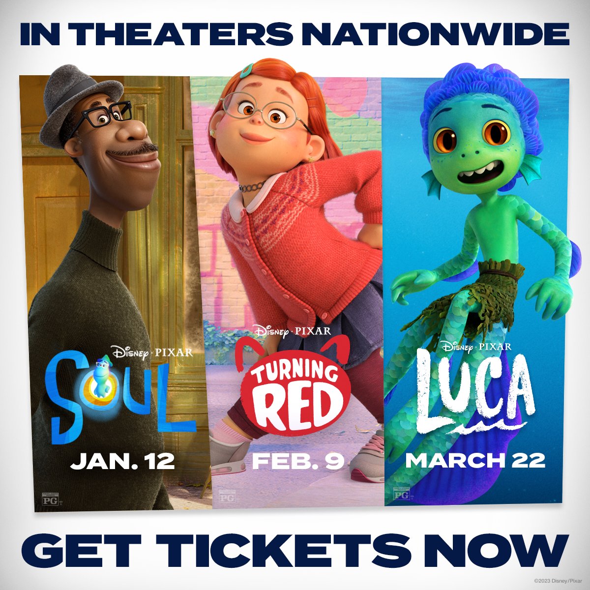 Grab your tickets for a Pixar adventure! 🌎❤️🛵 Experience Disney and Pixar's Soul, Turning Red, and Luca ON THE BIG SCREEN nationwide. 🎟️: fandango.com/PixarInTheaters