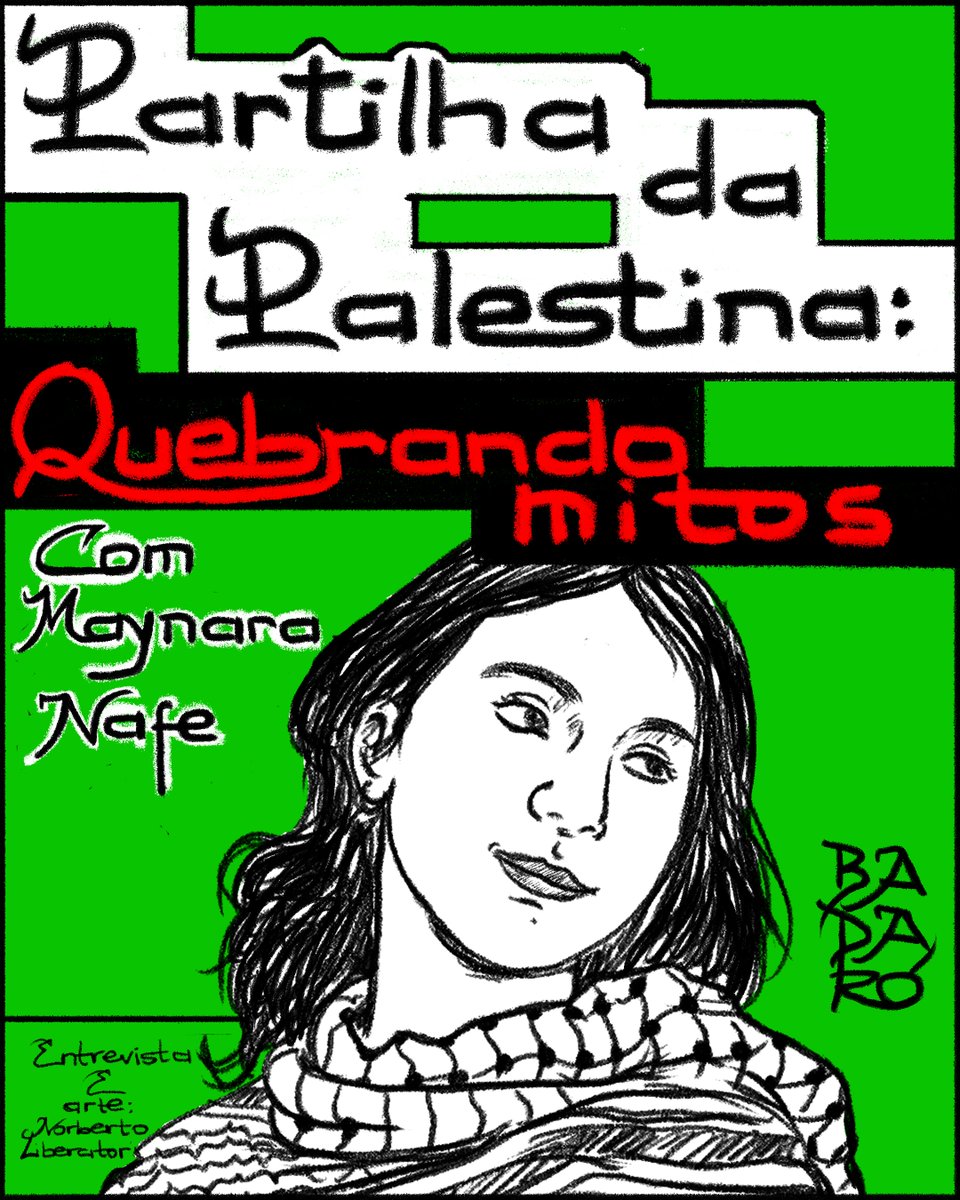 RevistaBadaro's tweet photo. Partilha da Palestina: quebrando mitos, com @maynafe 

Em entrevista exclusiva, secretária de Juventude da @FepalB explica que violência contra a Faixa de Gaza não tem origens milenares, nem religiosas.

Leia no fio (1/3): https://t.co/dpuZ8UY358