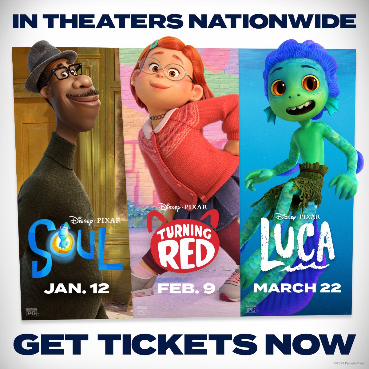 Grab your tickets for a Pixar adventure! 🌎❤️🛵 

Experience Disney and Pixar's Soul, Turning Red, and Luca ON THE BIG SCREEN nationwide. 🎟️: fandango.com/PixarInTheaters