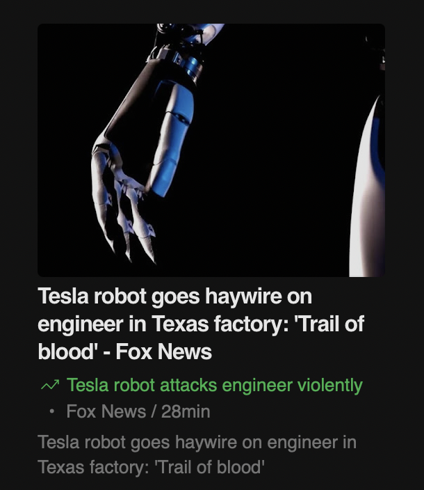 SawyerMerritt's tweet image. Shame on the mainstream media for purposely misleading people into thinking that Optimus (Tesla Bot) attacked a worker just to get clicks.

Here is the real context:
• This unfortunate injury happened two years ago before Tesla even had a real working Optimus prototype
• A…