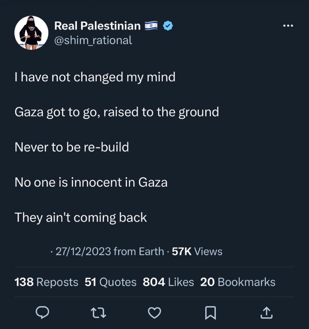 🚨🇮🇱 Hey @elonmusk, this GENOCIDAL CALL TO VIOLENCE is allowed on X? If a pro-Palestinian account said something half as bad, they’d be BANNED immediately!