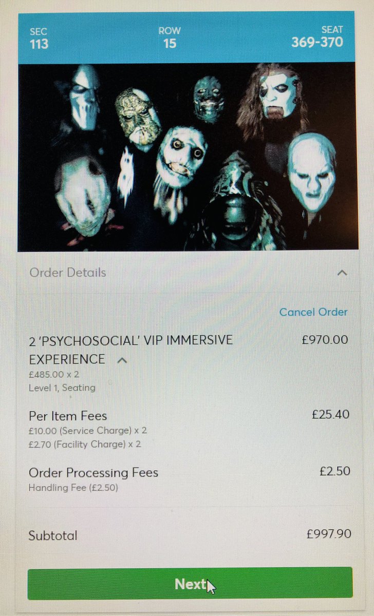 leejohn40752554's tweet photo. @slipknot Please explain how in 9 years these same view seats go from £88.50 to this? Just pure greed!
Undoubtedly this post will be 100% ignored by the band , feel 
So sorry for the younger concert 
Going fans having to pay these ridiculous prices https://t.co/ZuOD25JJeN
