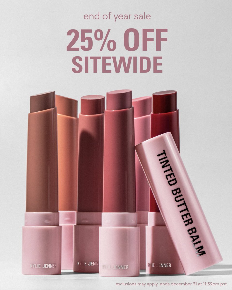 all your fav lips now 25% off, stock up on all your go-to shades on kyliecsometics.com 😍