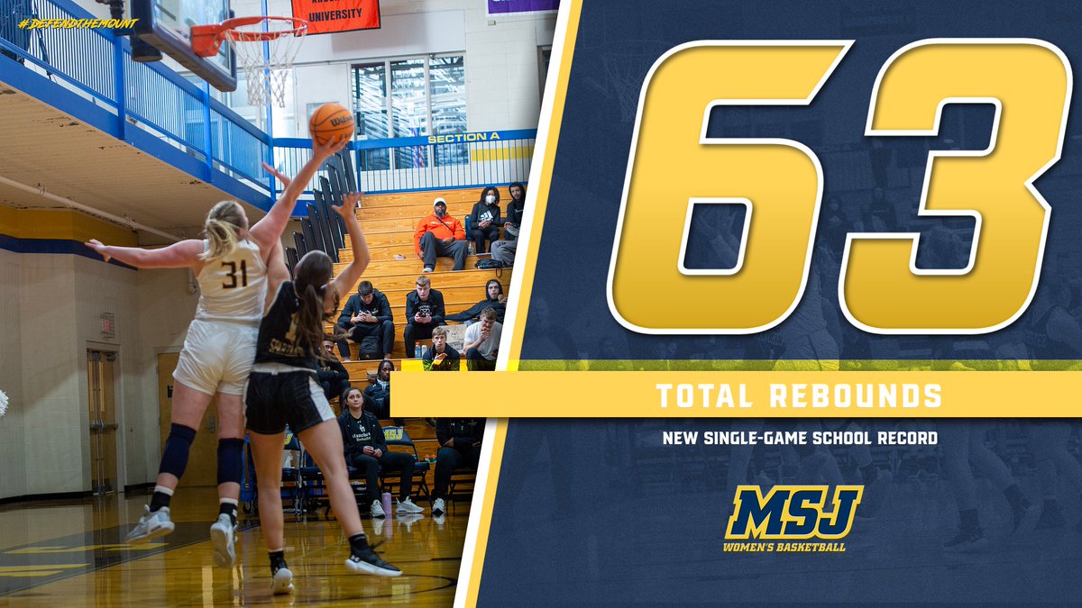 🚨 NEW SCHOOL RECORD 🚨

The Mount celebrates the Holidays by setting a new Single-Game School Record with 63 total rebounds taking down Defiance 88-27!

Freshman Hailey Guingrich led the way with a career-high 16 points!

#DEFENDtheMOUNT #MountUp #ClimbHigher #d3hoops #HeartOfD3
