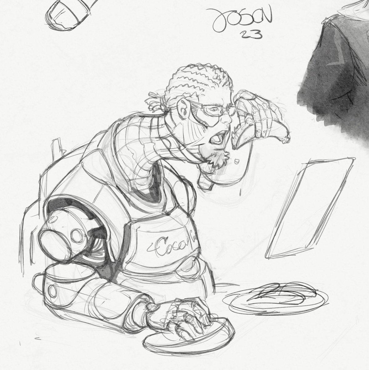 Josanart's tweet image. Coffee break sketches #comics #dailytraining