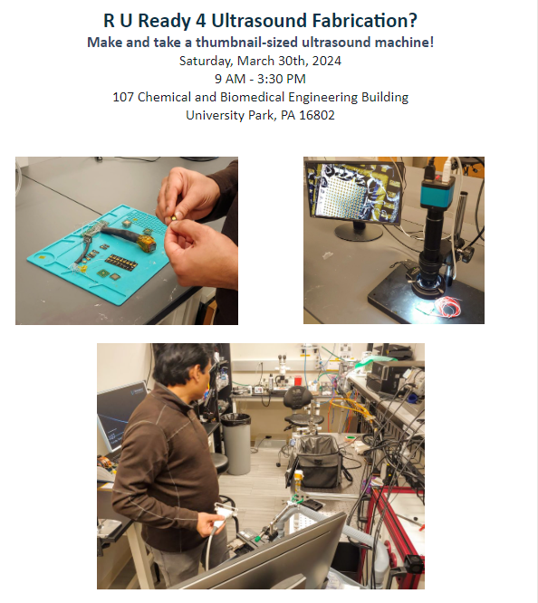 pennstateCSATS's tweet photo. Cutting-edge #STEM PD for Ts! ๐ฌ Explore the future of ultrasound tech! Learn to fabricate safe, affordable, & portable ultrasound devices combining light & sound waves. Build your own ultrasound transducer! ๐ 3.30.24 #Act48 More info & registration > https://t.co/5PB58DRqtR https://t.co/pKDaojqQKu