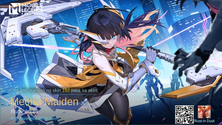 Namil010487Blue's tweet photo. Nakakuha lang ako ng isang bagong skin Mecha Maiden sa Mobile Legends: Bang Bang! Tayo't harapin ang mga pinakamahusay na manlalaro ng MOBA sa mundo nang magkasama!
https://t.co/xzgdz773ih https://t.co/TWSNEtKFYy
