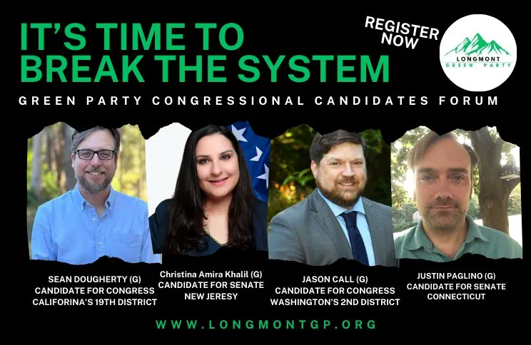 GreenPartyUS's tweet photo. The #GreenParty is making headlines across the nation. The @TimesCall is covering the Break The System Green Party Candidates Forum  featuring @CallForCongress @justin4all2 @Christina4NJ and @SeanForPeace to be held on January 5th.  https://t.co/j6RHxGztaj https://t.co/eHALFYm2SV