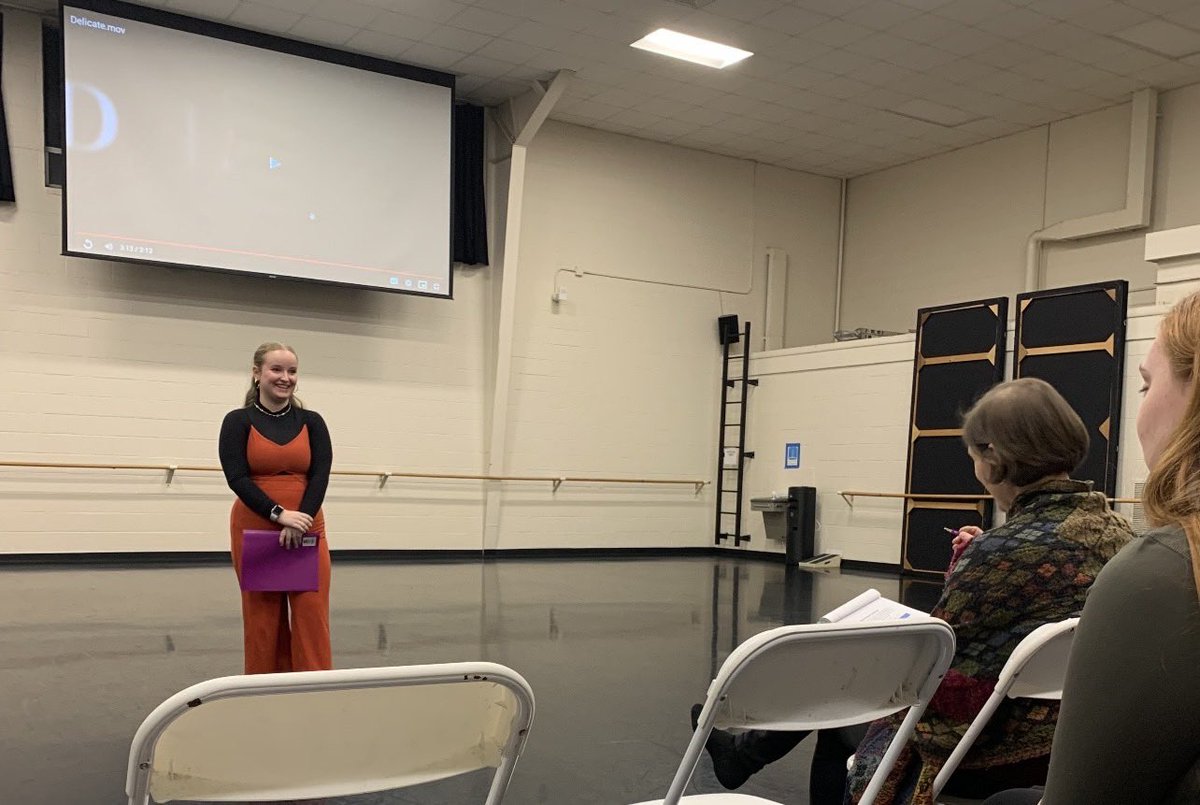 Today we wanted to look back to the end of the semester at our senior’s final presentations. Our seniors have spent the fall semester gathering research and forming their findings into presentations, screendance, and live choreographic works.