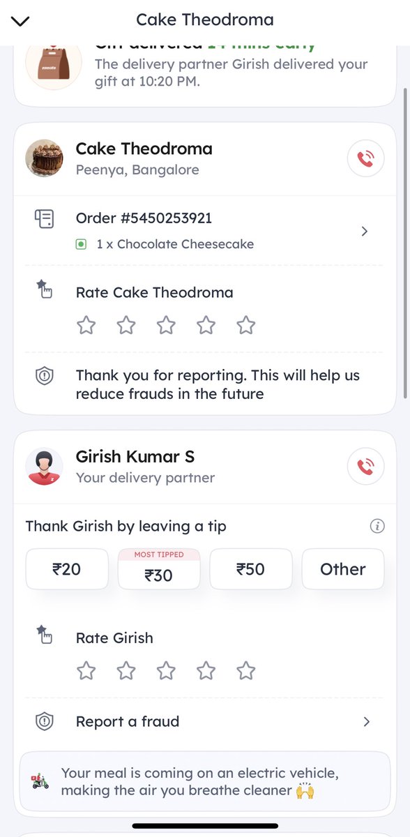 navyforuppl's tweet photo. @zomato @zomatocare 🚨 Beware of Fraudulent Listings on Zomato! 🚨
🔍 Spotting a fake bakery on Zomato: Cake Theodroma vs. Theobroma 🎂

I recently fell victim to a deceptive listing on Zomato. Ordered a choco cheese cake from "Cake Theodroma," thinking it was Theobroma (1/2) https://t.co/IdpPUYKa94