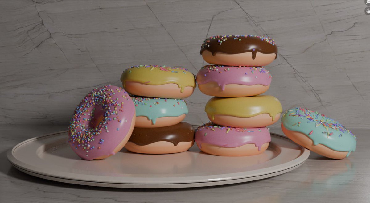 ambersonic96's tweet photo. Finally got a try at the one and only donut tutorial by @andrewpprice , Blender Guru. Canโt wait to try do more!
#blender #blenderguru #blendergurututorial #blendergurudonut #donuts #rainbowsprings #3dmodeling https://t.co/97jT1t1RLo