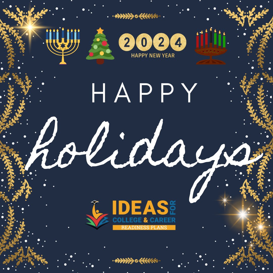 Happy Holidays from our IDEAS Family to yours!
#IDEASformyfuture #Holidays #students #administrators