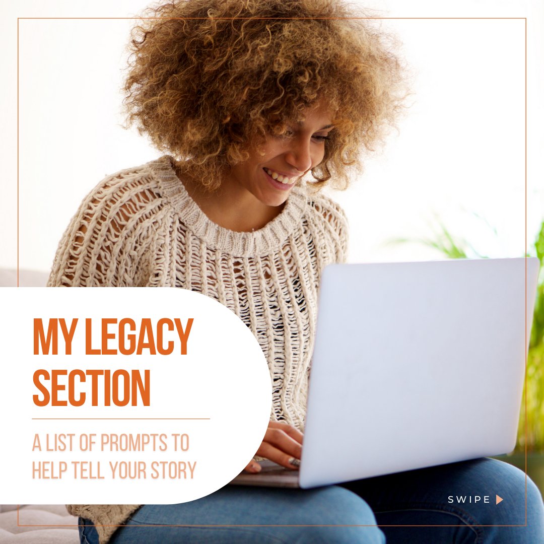 mylifesmessage's tweet photo. The "My Legacy" section of your #MLM account is where you can tell your story. 📖

We provide dozens of topics to prompt you to record your favorite #memories, proudest moments, funniest incidents, and #family information.

Get started now 🔗 https://t.co/AhVO9jmxyr https://t.co/2Fub03pktw