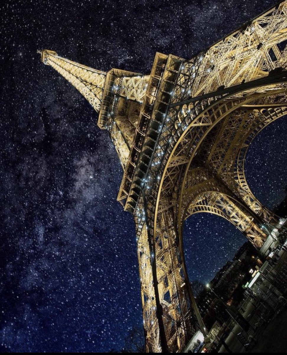 Eiffel Tower seen from below.