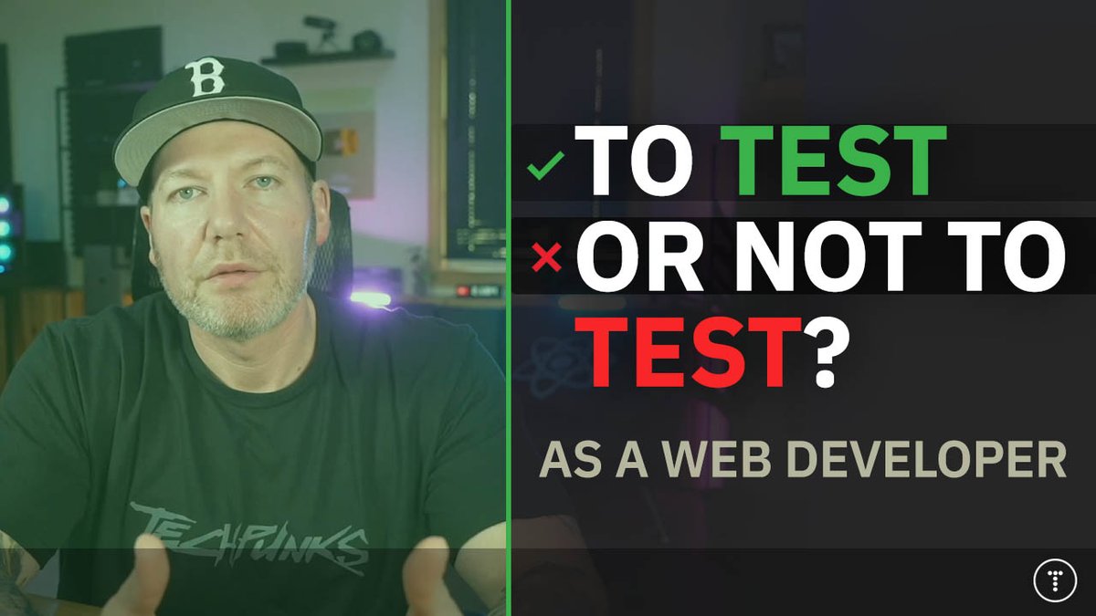 I am often asked about my opinions on writing tests in web development. Obviously, there isn't a black or white answer so I created a video on the topic. I'll be making more videos on similar topics in the future. youtu.be/ULDCt13hetw?si…