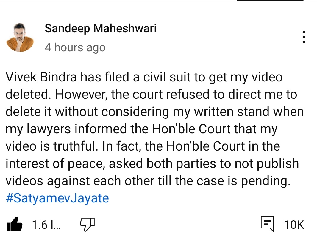 octopus_x_trade's tweet photo. #sandeepmaheshwari 
#vivekbindra
#StopVivekBindra 
The issue is now into legal consideration! https://t.co/fGw9y9Fb3w