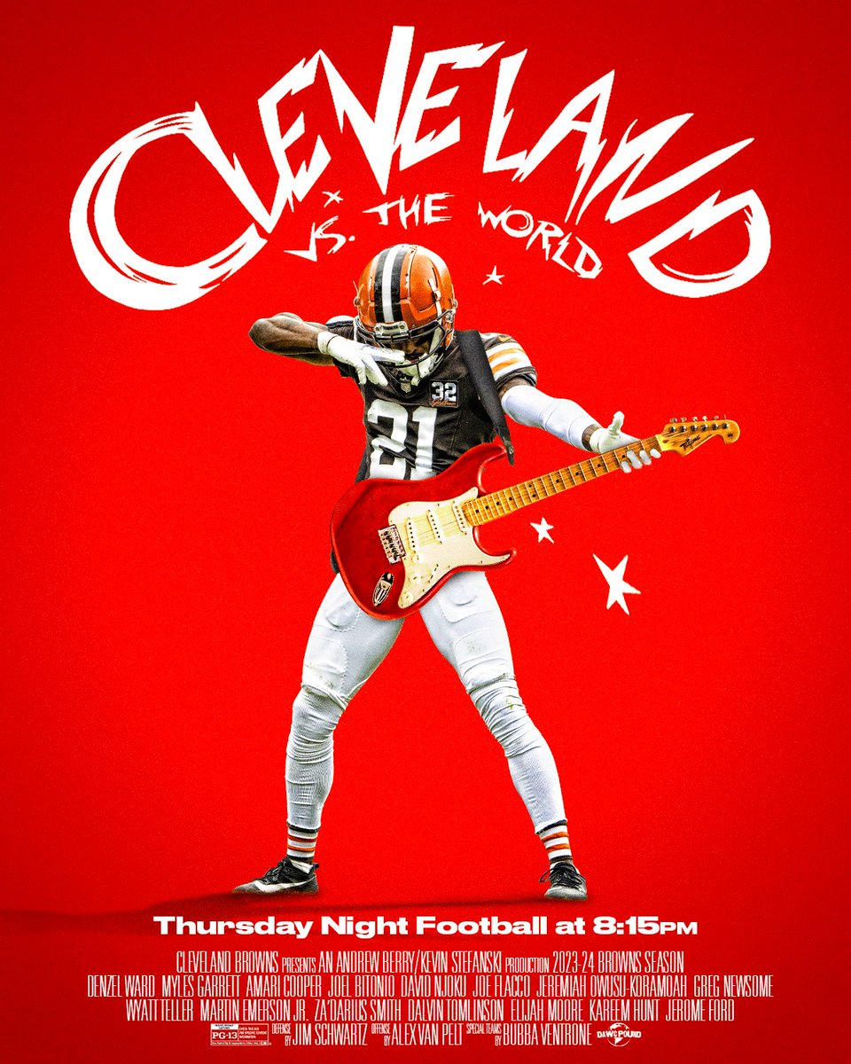 Browns's tweet photo. We are the Cleveland Browns. ONE! TWO! THREE! FOUR! 🤘 https://t.co/VLd4qUqWBn