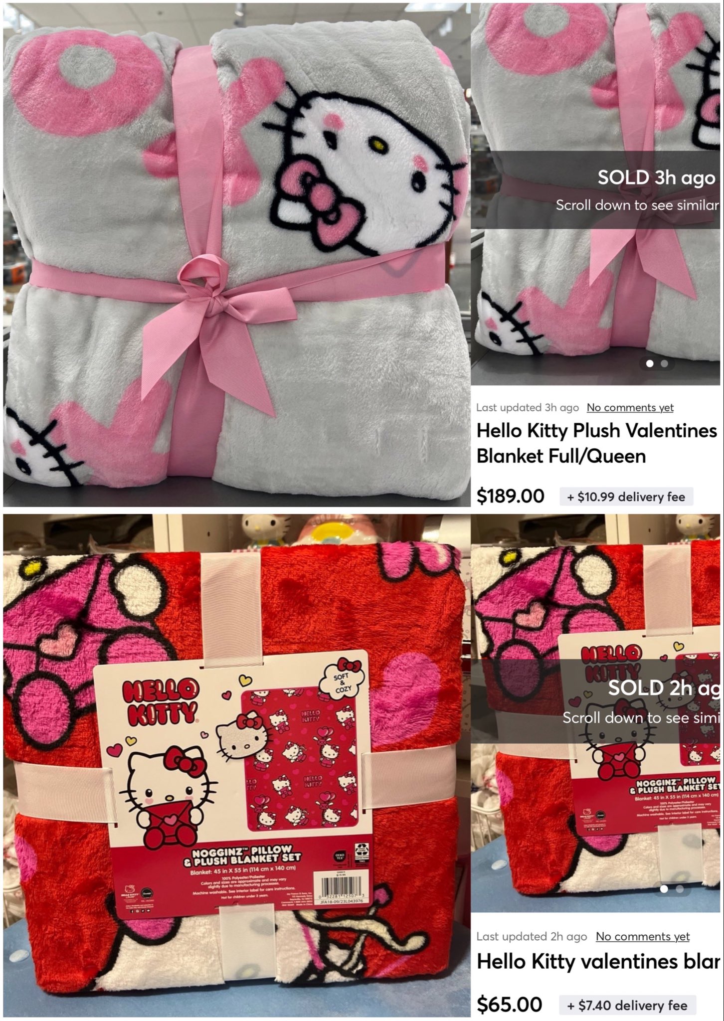 Hello kitty blanket online queen size