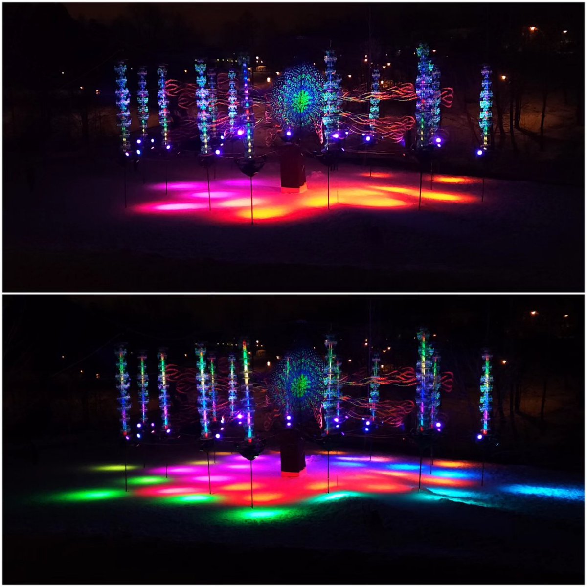 Taian aallot Espoon keskuksessa Tuomiokirkonpuistossa 6.1. saakka.
<a href="/EspooEsbo/">Espoon kaupunki</a> <a href="/tapahtumatespoo/">Kaupunkitapahtumat Espoo</a> #espoo #valotaide #taianaallot