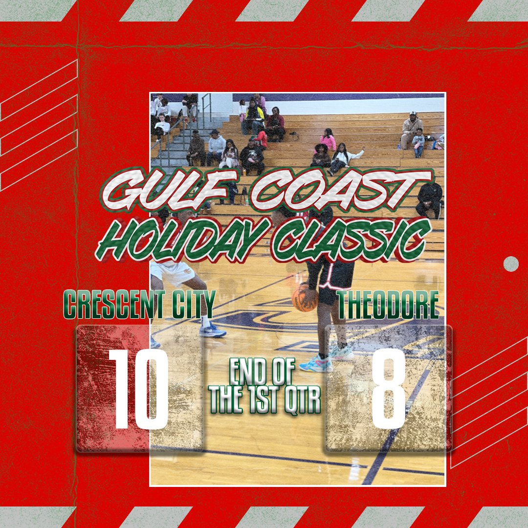 TheGCHC's tweet photo. In the second matchup of the Red Bracket, Crescent City (LA) leads Theodore (AL) 10-8 in a low scoring first quarter. #RedBracket #TheGCHC https://t.co/n7AuEzVsOY