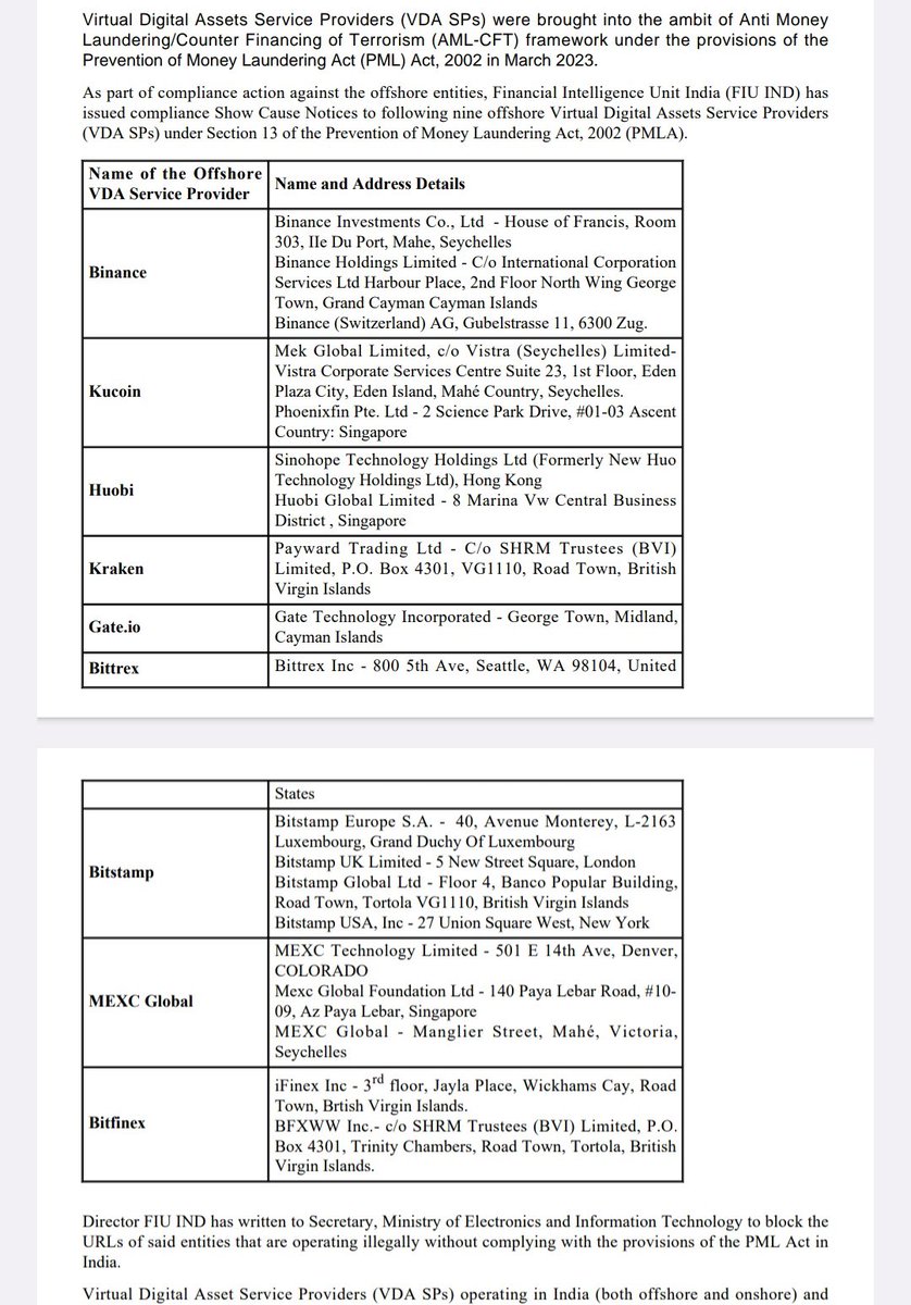 406rt7's tweet photo. @Ashcryptoreal #FIU  INDIA  9 Exchange Block Notice https://t.co/X03OzajOUc