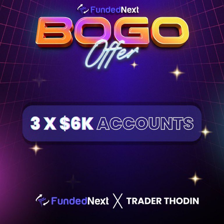 FundedNext 24 saat sürecek 1 alana 1 bedava(phase aşamaları geçildiğinde hediye hesap tanımlanır) kampanyayı başlattı. 
Satın alıp desteklemek için link: fundednext.com/?fpr=tradertho…

Kupon kodu: FNBOGO

Yeni yıl hediyesi olarak da 3x$6k Stellar account verelim! 

Katılım şartları:
