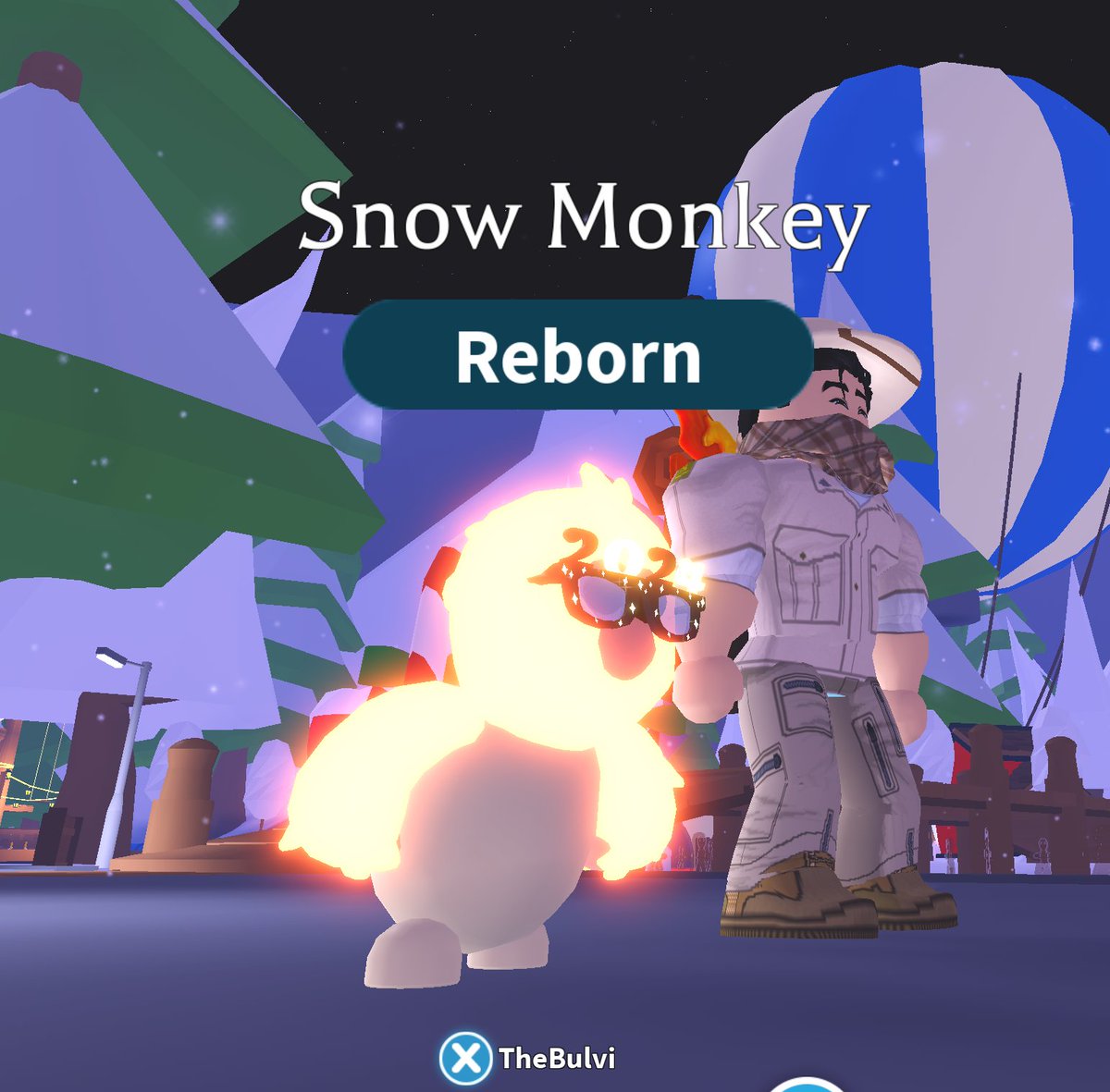 The Neon Snow Monkey (Ultra-Rare) #adoptme #roblox #snow #monkey #neon