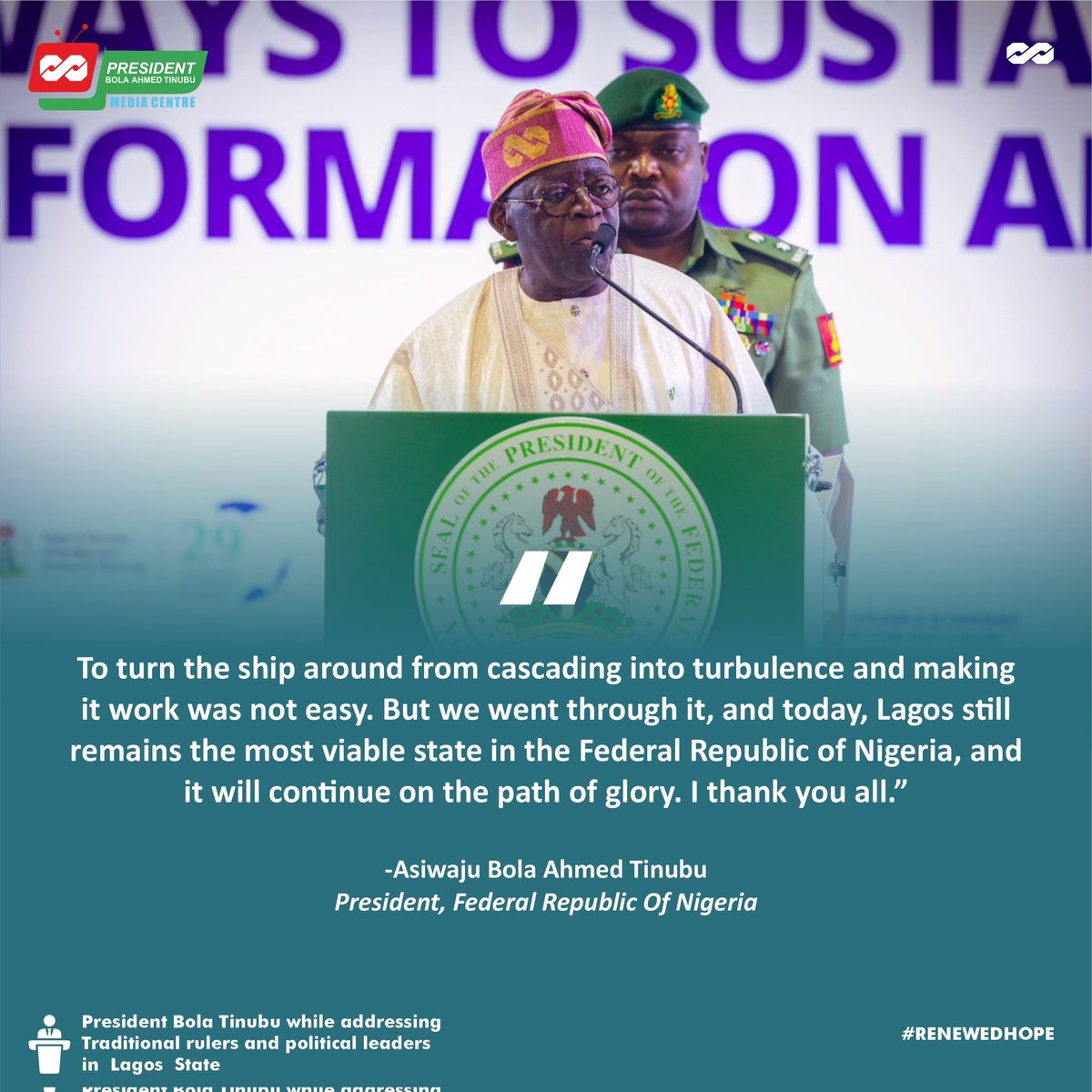 Quotes from President <a href="/officialABAT/">Bola Ahmed Tinubu</a>'s meeting with political leaders and traditional rulers of Lagos State yesterday.

***Words on Marble***