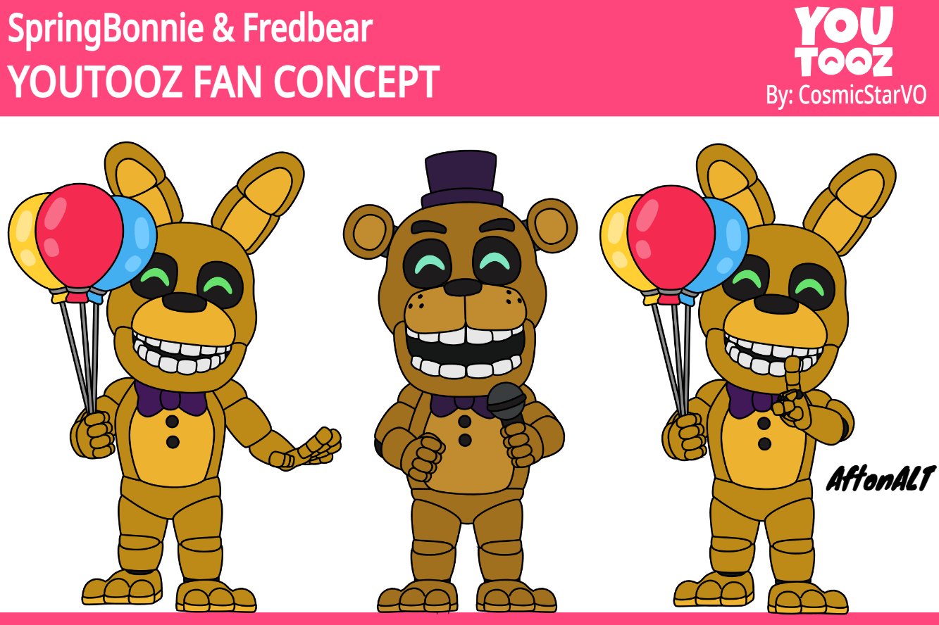 CosmicStar💫 on X: Fan Concept for SpringBonnie and Fredbear @youtooz  figures! #FNAF #FiveNightsAtFreddys #Youtooz  / X