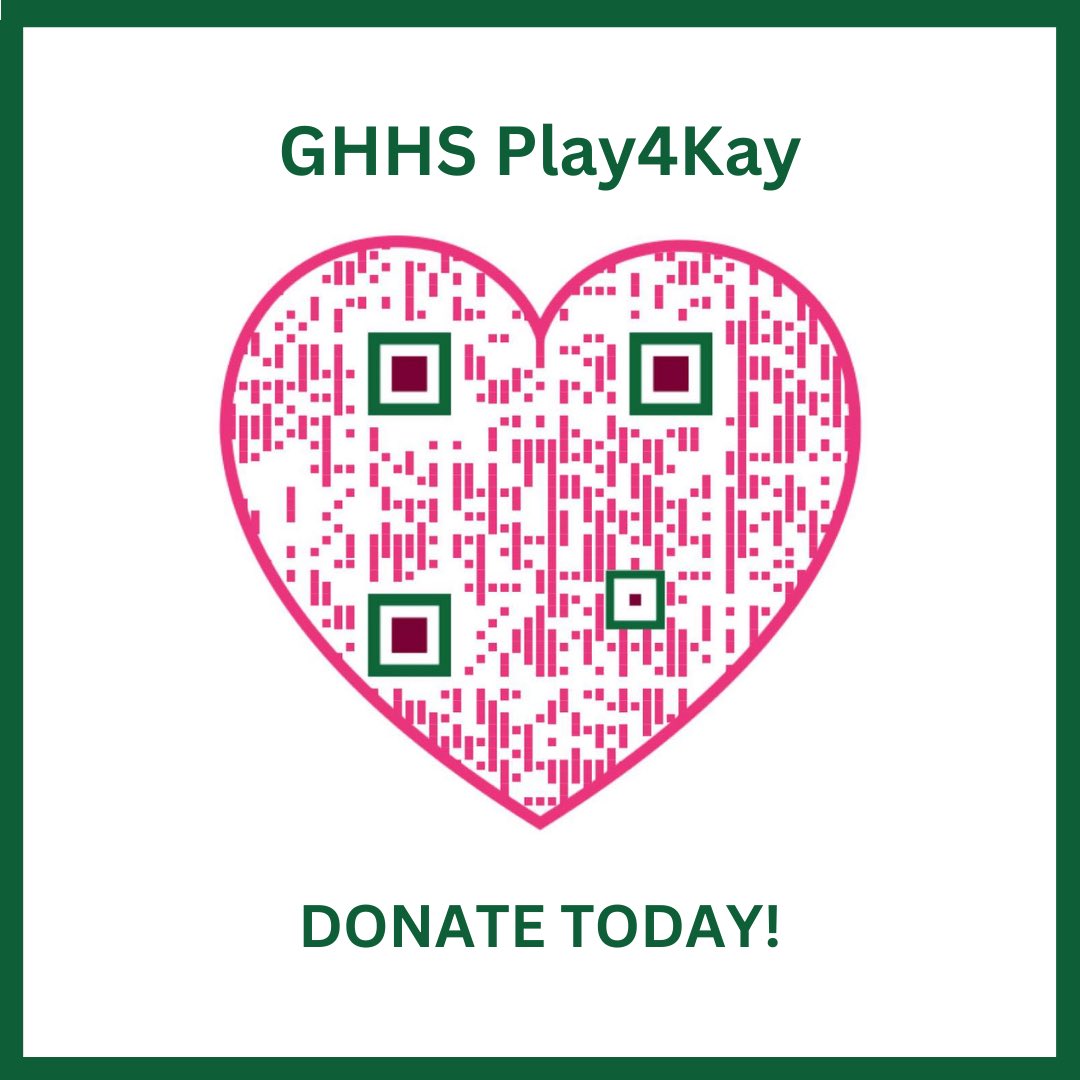 Join us for GHHS Basketball's #Play4Kay event on 1/5/24. Games at 3:30pm, 5pm &amp; 8pm at Green Hope High School. We'll honor the courageous women in our community and raise money for The Kay Yow Fund. Help us reach our goal of $1,000 @kayyowfund use QR code to donate. Thank you!
