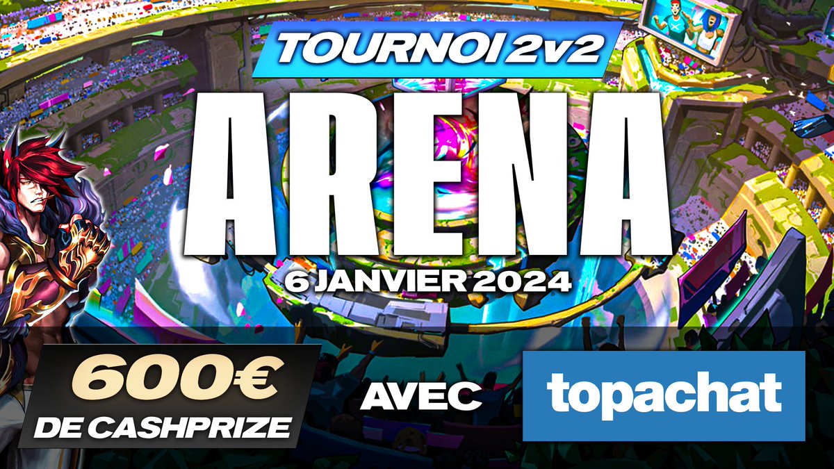 Skilliiiii's tweet photo. Je vous l'annonce enfin ! Petit tournoi 2v2v2v2 Arena qui aura lieu samedi 6 Janvier 2024 a 13h !
Avec 600 E de lots ! grâce a @TopAchat !

Cela se passera sur mon stream en Co-Cast avec @KadaLight avec quelques invités en plus !

Les places sont limités ! ( Info en dessous ) https://t.co/Kxq6mN9ZEk