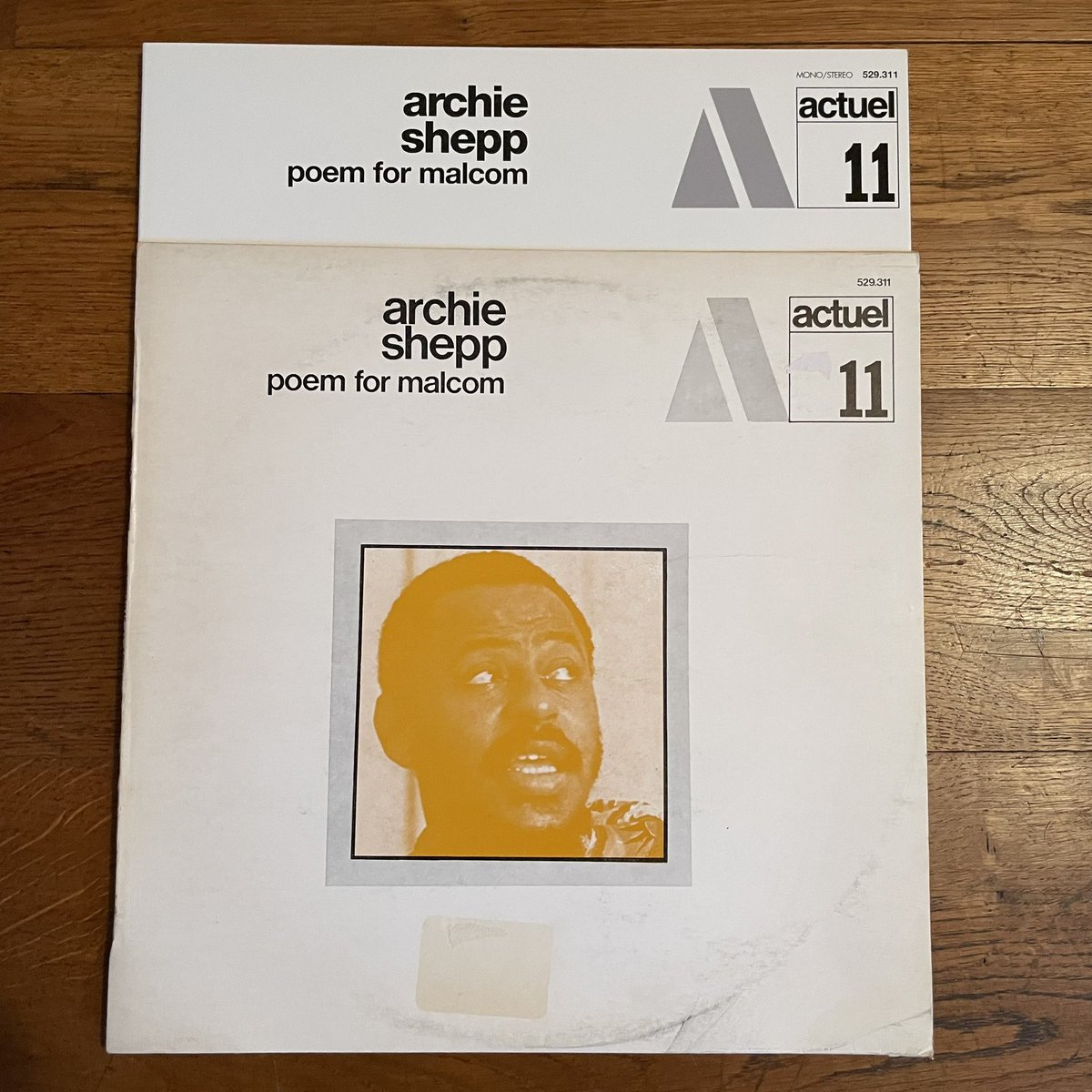 #NowPlaying Archie Shepp - Poem For Malcolm (BYG Records, 1969). Funny, I hadn't realized until today that this record had a typo in the album title on the cover (and the labels), mentioning 'poem for malcom' instead of 'malcolm'.