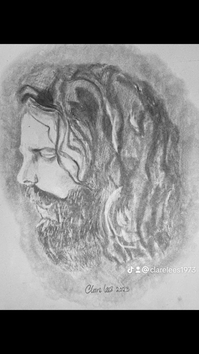 Jim Morrison. Pencil on paper. Titled " Jesus, save us!" By  Clare lees