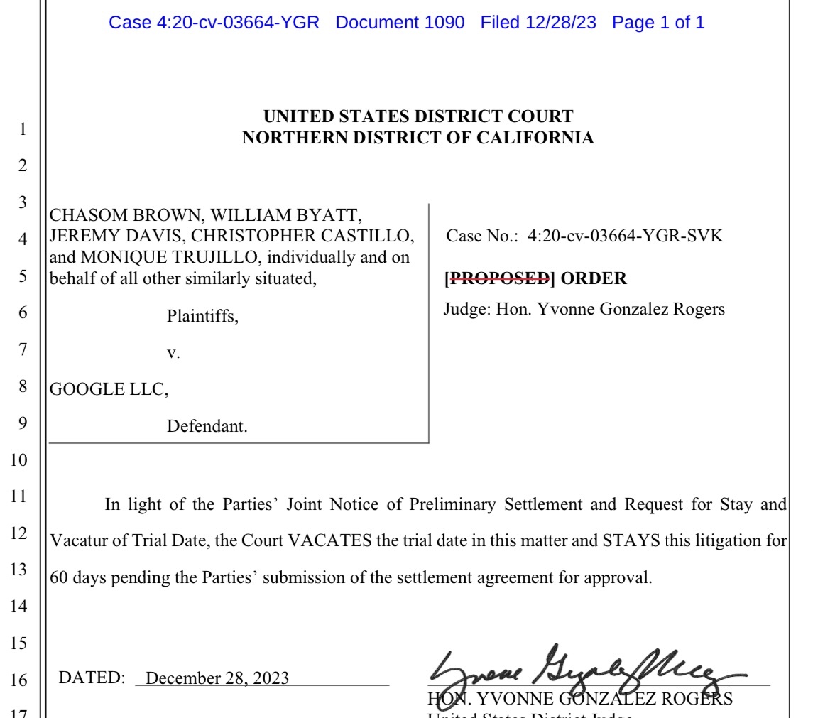 Wow. One month from jury trial, Google is forking over cash to settle this massive Chrome privacy lawsuit. The related case is under appeal and involves expert law firm already holding Facebook to record privacy settlement. Sensitive evidence in discovery.