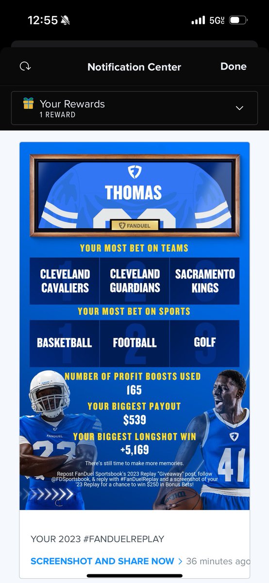 AndyT124's tweet photo. @FDSportsbook #FanDuelReplay https://t.co/sz0ZWgXLrh