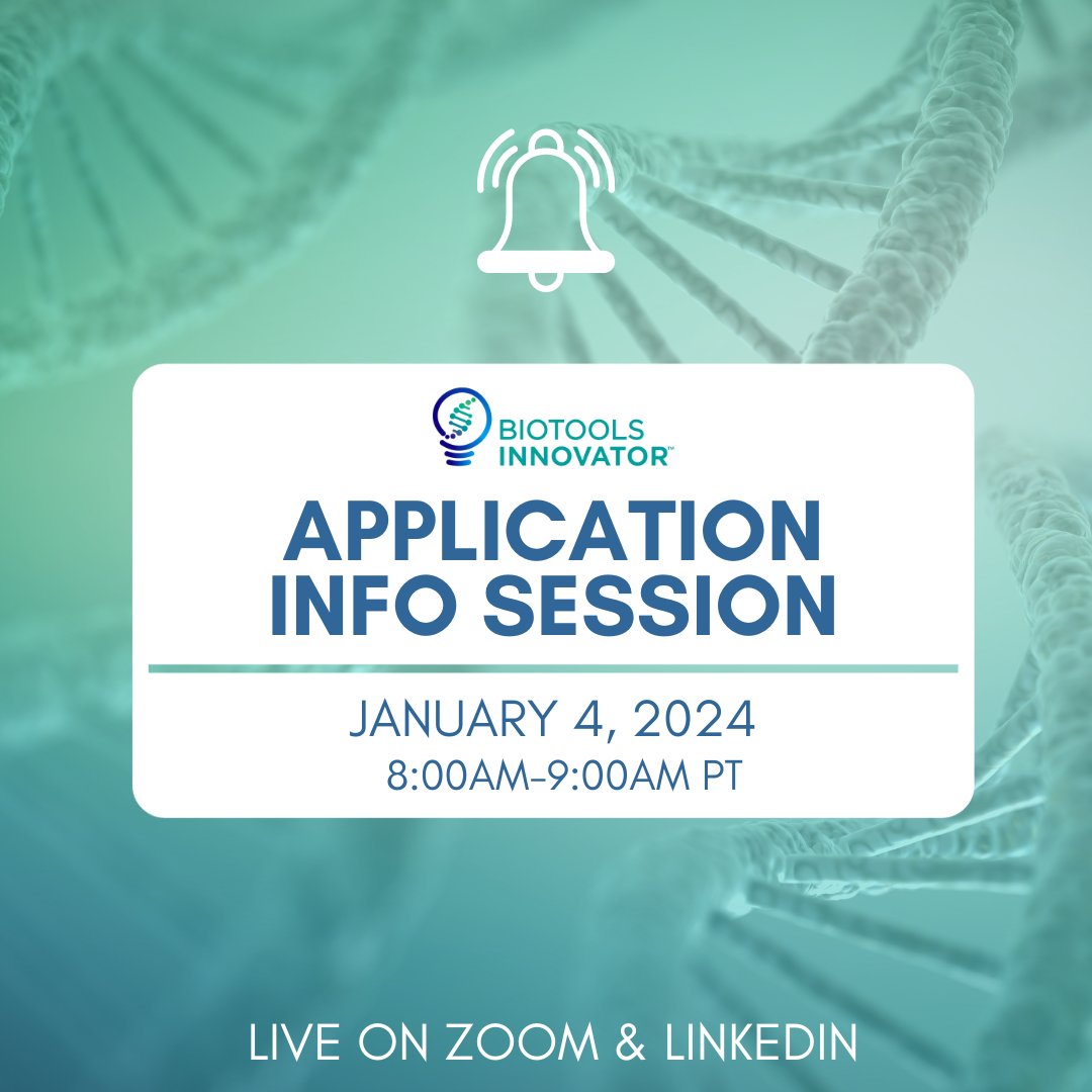 Don't miss out on the BioTools Innovator application info session coming up on January 4th at 8am PT. 🌟 Get all your questions answered and hear an inside scoop on what's in store for the 2024 BTI program. Register for the zoom webinar here: us06web.zoom.us/webinar/regist… #techbio