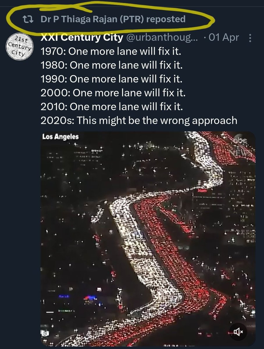Welcome to the war against cars. <a href="/ptrmadurai/">Dr P Thiaga Rajan (PTR)</a> 😍

Cars are not meant for cities. Cities are not meant for cars.