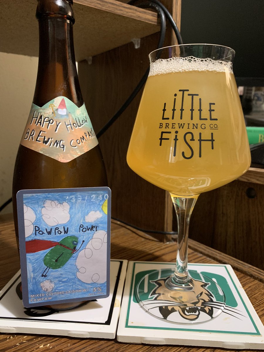 RealBMaxwell's tweet photo. Starting #ThirstyThursday with #HappyHollowBrewing Pawpaw Power mixed culture saison with Pawpaw 😃🍺👍 #CraftBeer #ohiocraftbeer @JonMontag @Just4BeerLovers @BeerSnobSean @ASFreed @BrewGuy_ @ephoustonbill @JohanBBT @badhopper @Senor_Greezy @RJellyman @PaulOBrien10 @CorkBeer https://t.co/hFhwED6uUR
