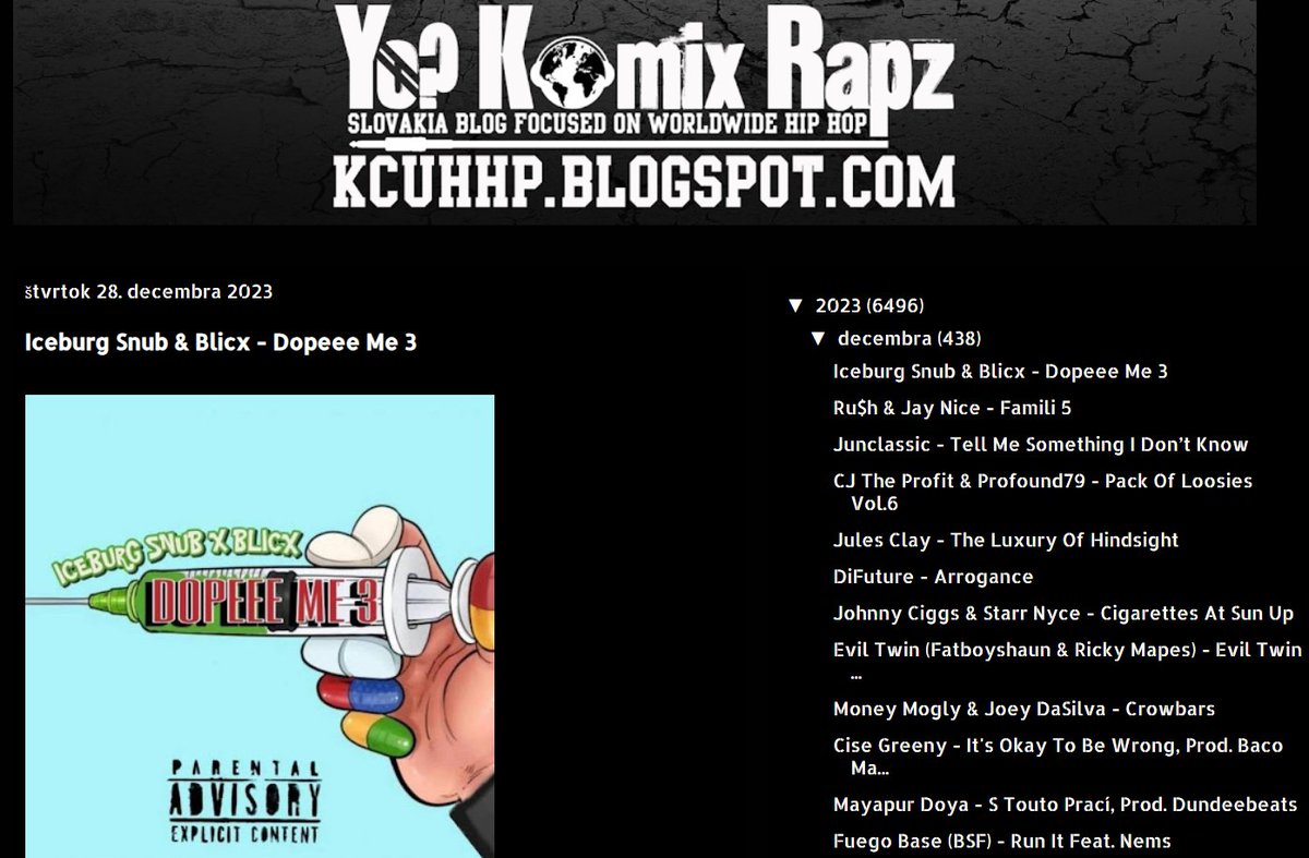 New Album
Iceburg Snub & Blicx - Dopeee Me 3 kcuhhp.blogspot.com/2023/12/icebur…