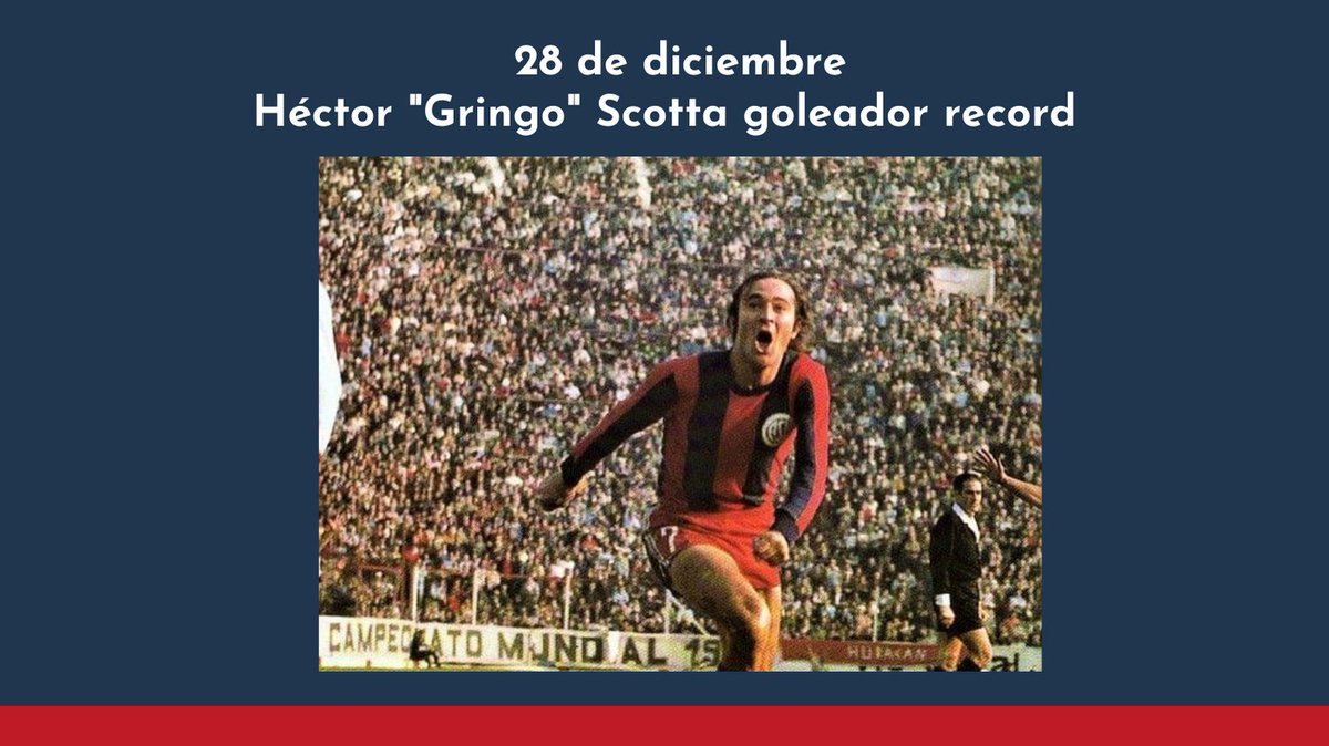Hace 48 años por la última fecha del Nacional '75 el querido delantero Héctor Scotta le convierte dos goles a Gimnasia (J) alcanzando la marca récord del fútbol argentino de 60 goles en un año.
.
Gringo querido, Boedo está contigo!♫♪
.
#goleadorrecord #gringoscotta #sanlorenzo
