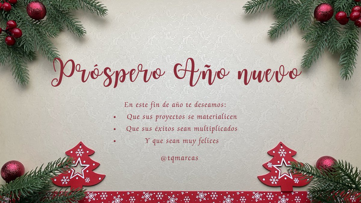 tqmarcas's tweet photo. Muy feliz, próspero y exitoso año nuevo, de parte de todo el equipo de TQMarcas. https://t.co/khBCRKsIj6